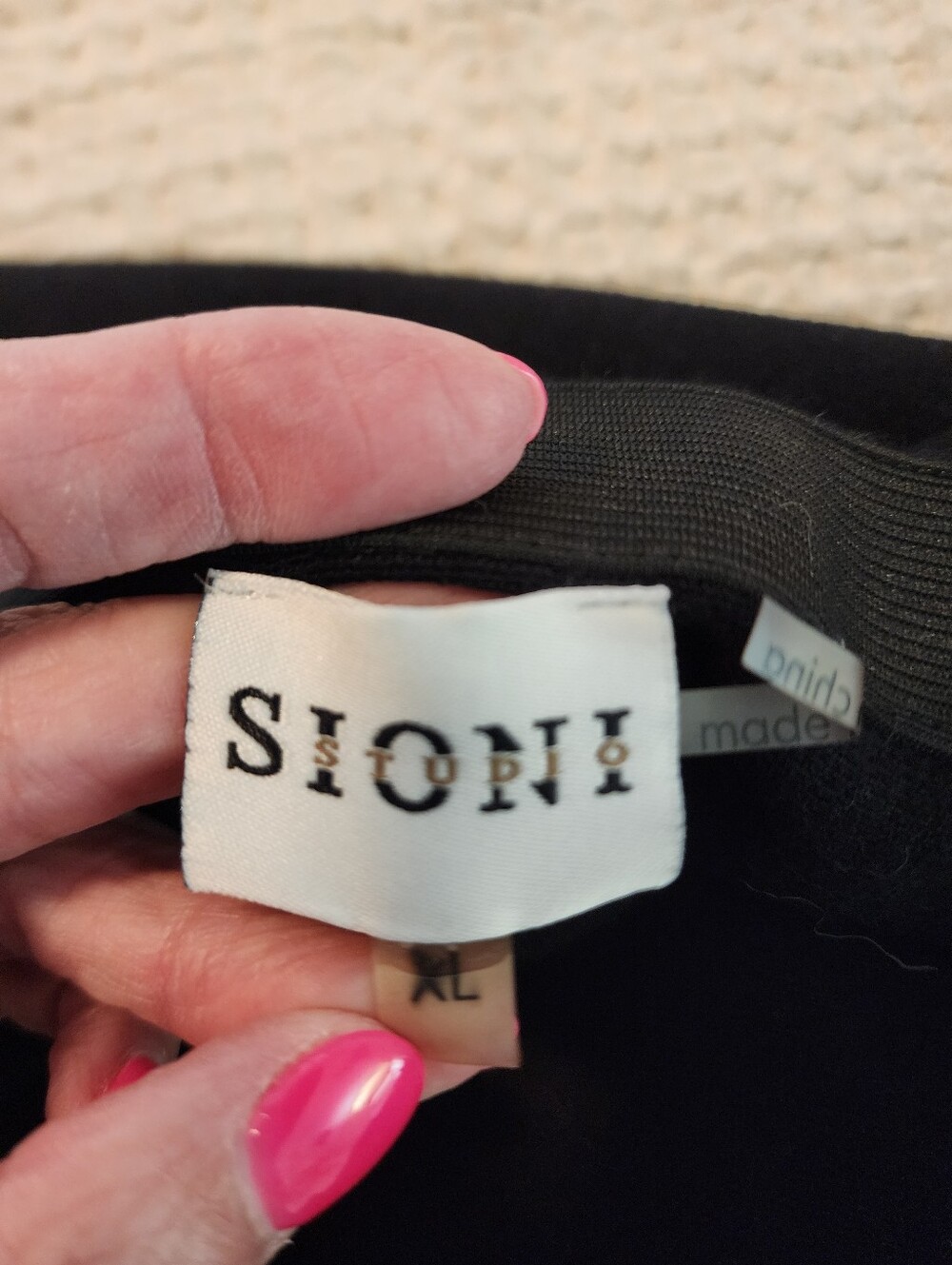 Sioni Black Skater/Circle Skirt with Silver Grommet Hem Elastic Waist XL Grunge - Picture 6 of 7